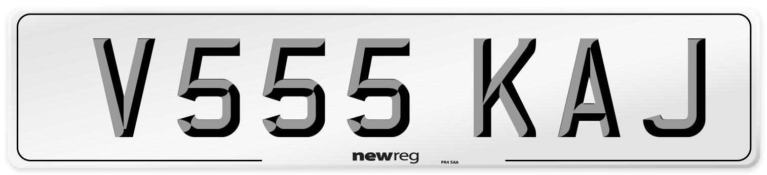 V555 KAJ Number Plate from New Reg